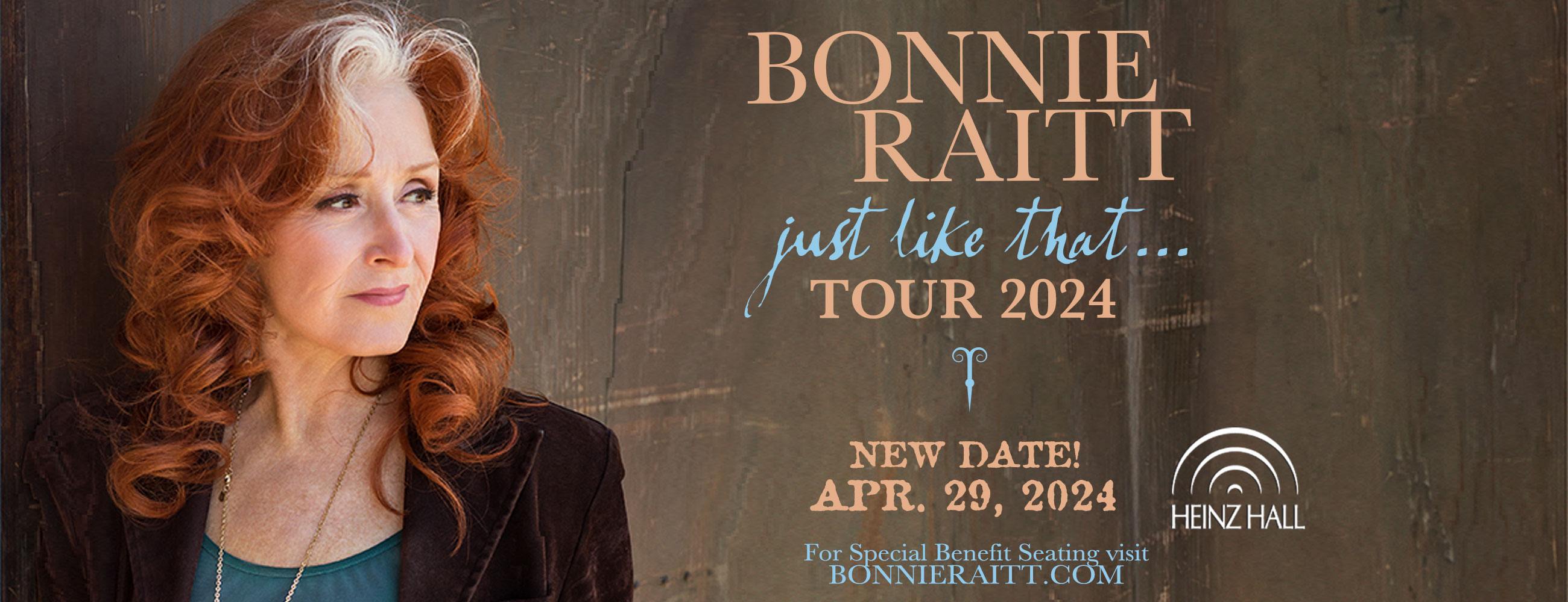 NEW DATE Bonnie Raitt Pittsburgh Official Ticket Source Heinz