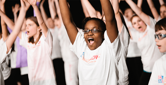 students performing at Camp Broadway workshop