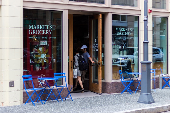 the front of market st. grocery, where pittsburgh ice cream company's shop is located