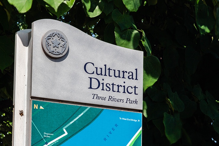 A park map with the location label of 'Cultural District'