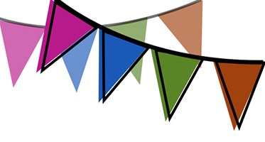 an icon of multicolored pennants
