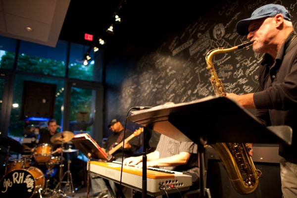 band playing in a cozy bar