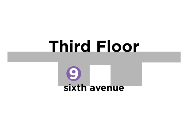 a map of the benedum center third floor, which includes stop 9 on the tour