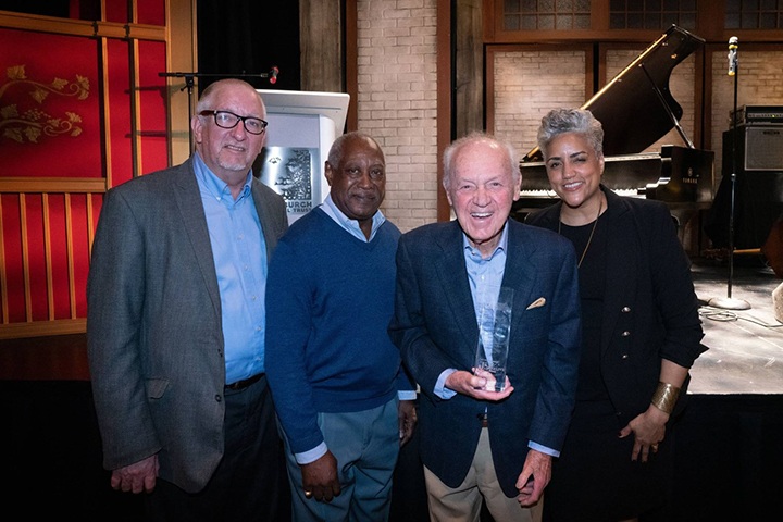 A photo of (from left to right) Max Leake, Roger Humphries, Joe Negri and Terri Bell