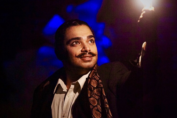 Parag as Nikola Tesla in The Veins of Creation at the 2017 EQT Young Playwrights Festival