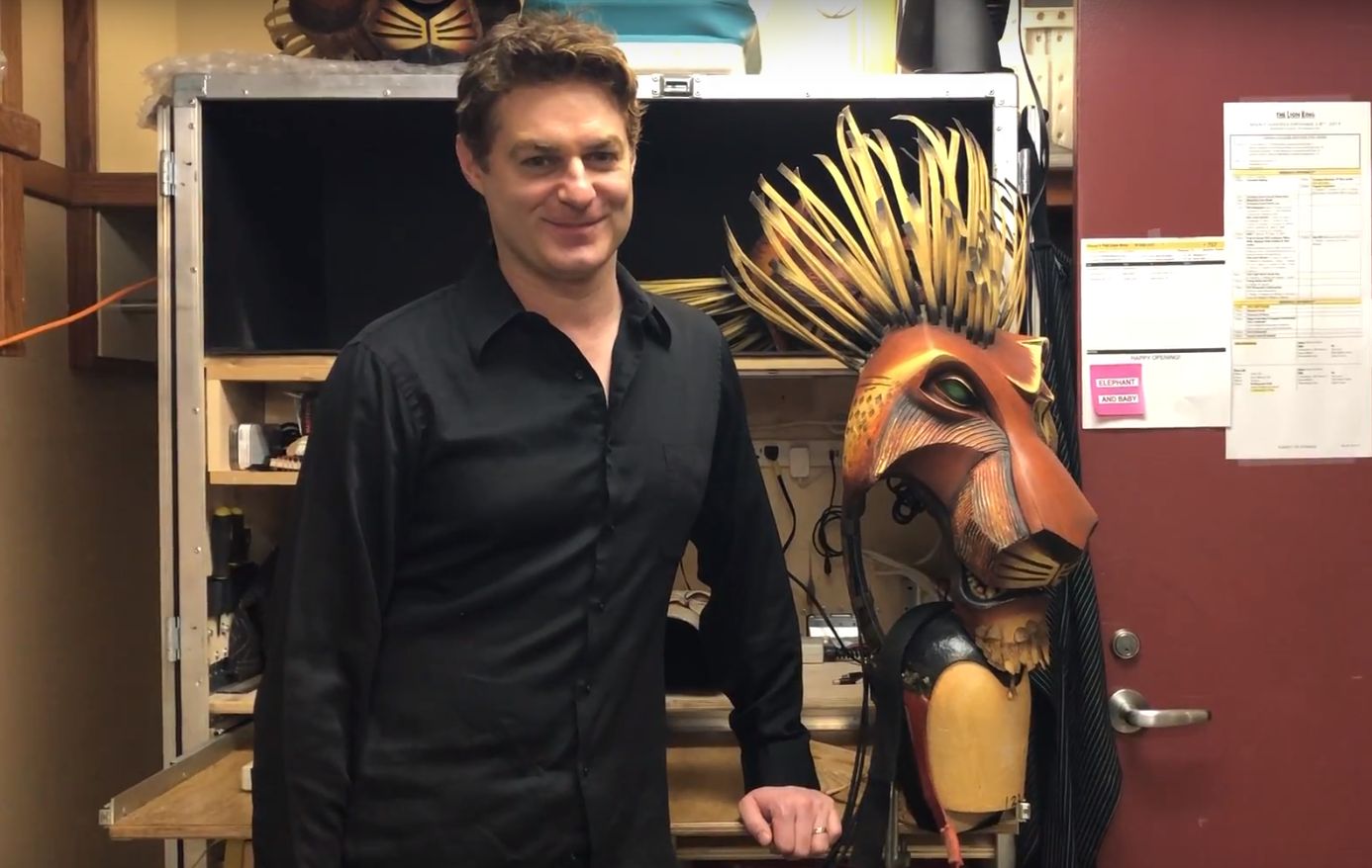 Spencer Plachy backstage at Disney's The Lion King
