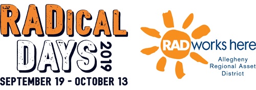radical days 2019 logo and Allegheny county regional asset district logo