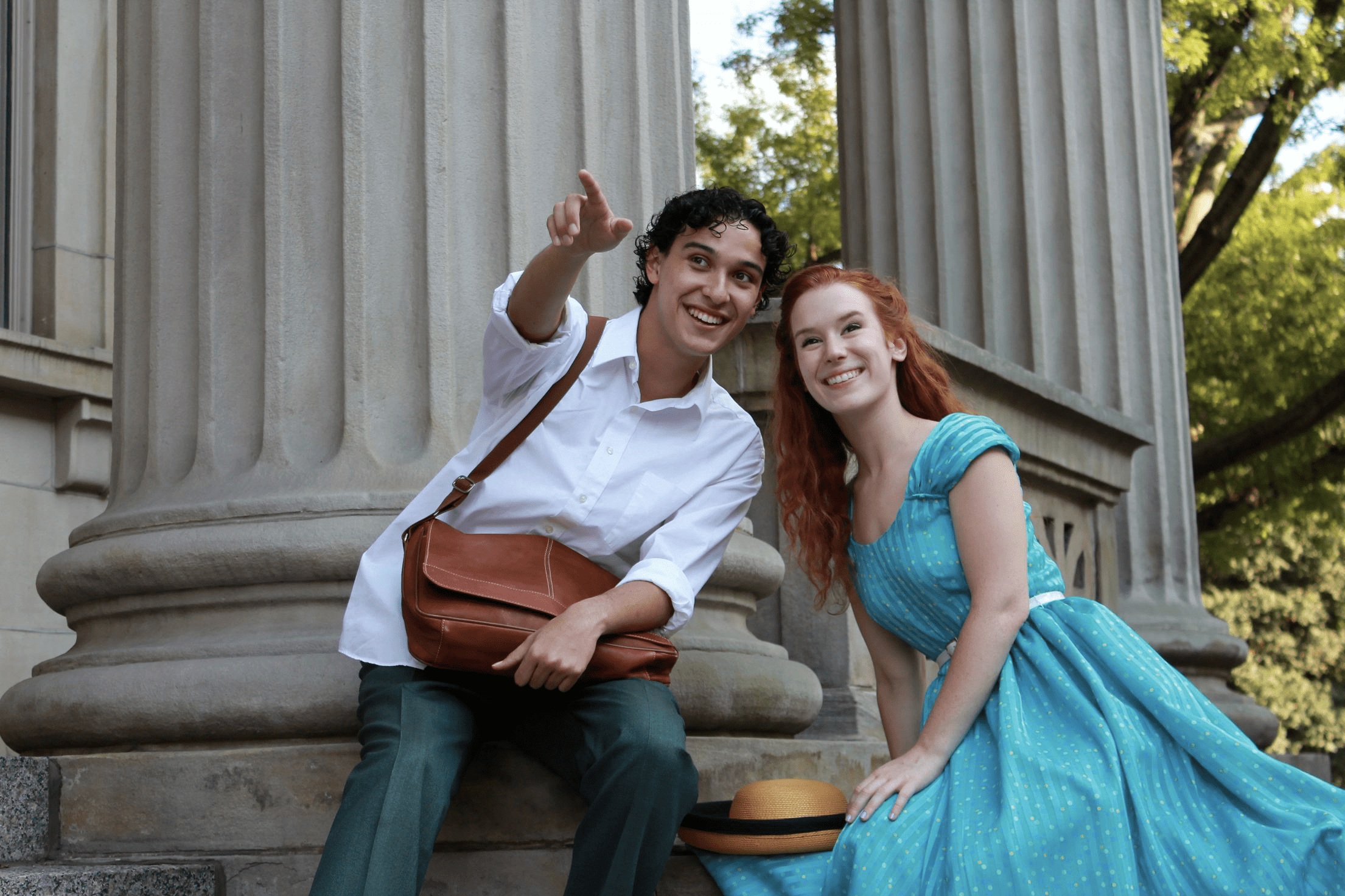Joshua Grosso, left, as Fabrizio Naccarelli and Lindsay Bayer as Clara Johnson in Front Porch Theatricals production of The Light in the Piazza.