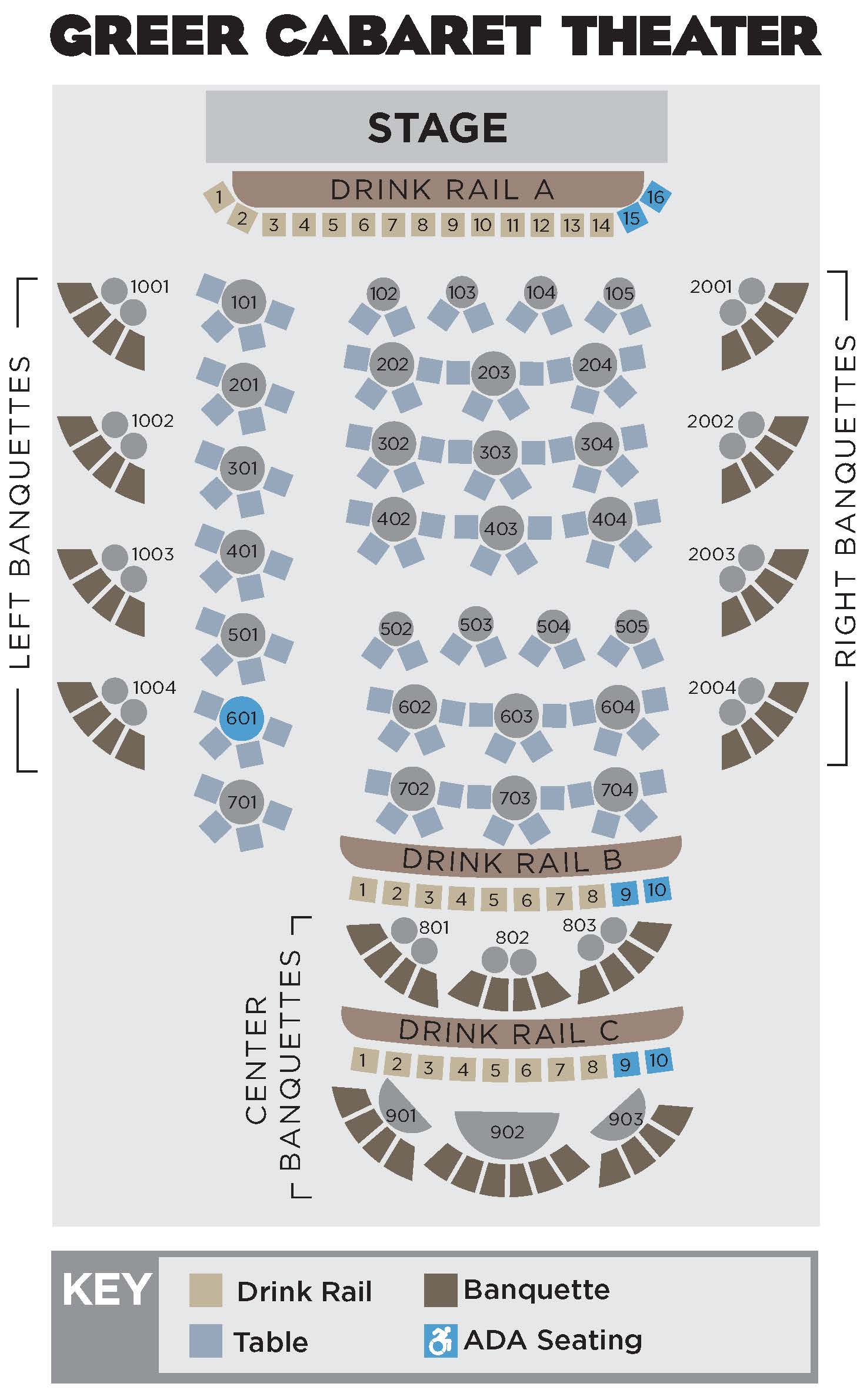 Cabaret Seating Chart Overview